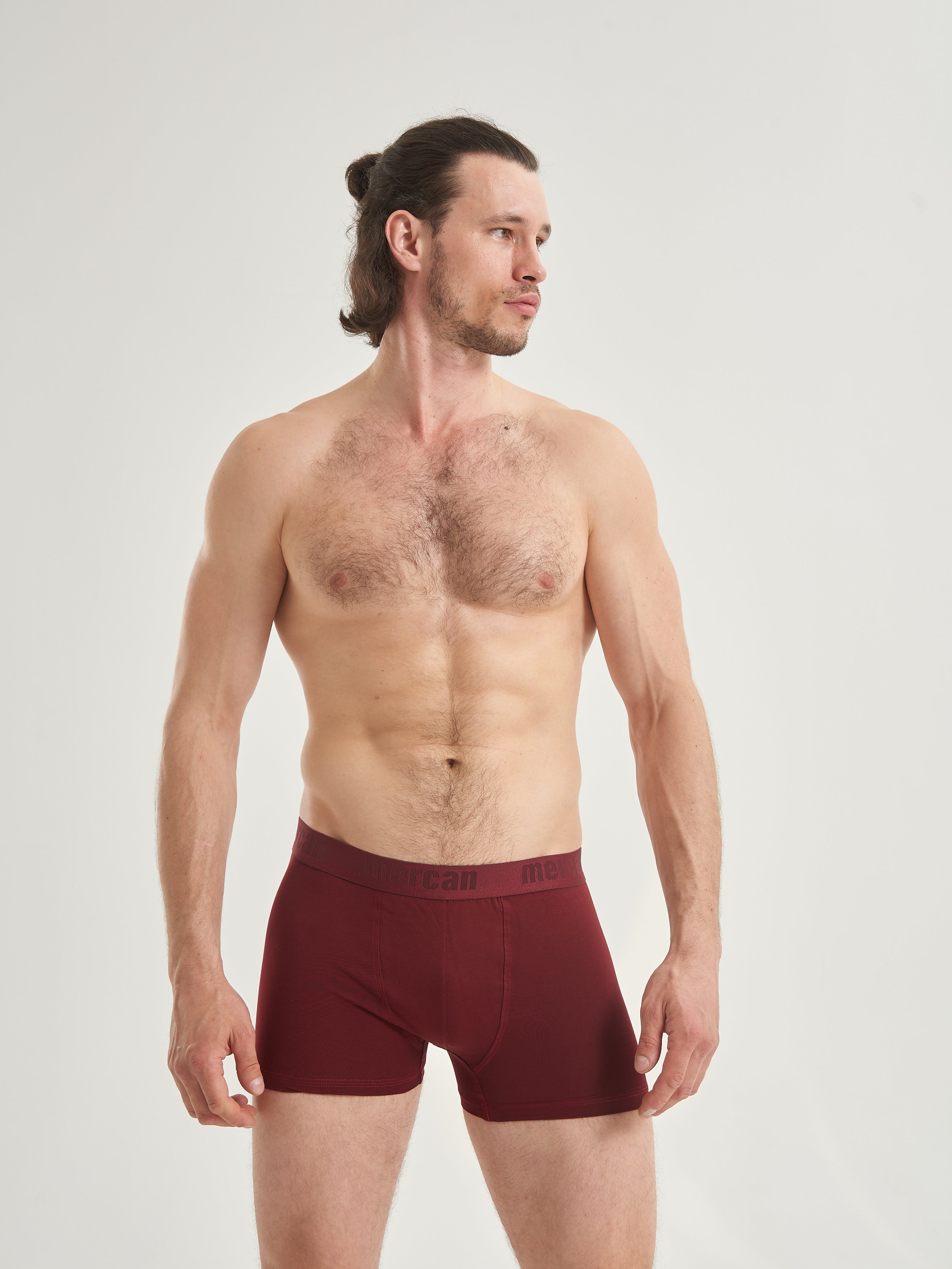 Erkek Pamuklu Rahat Kesim Boxer - Bordo