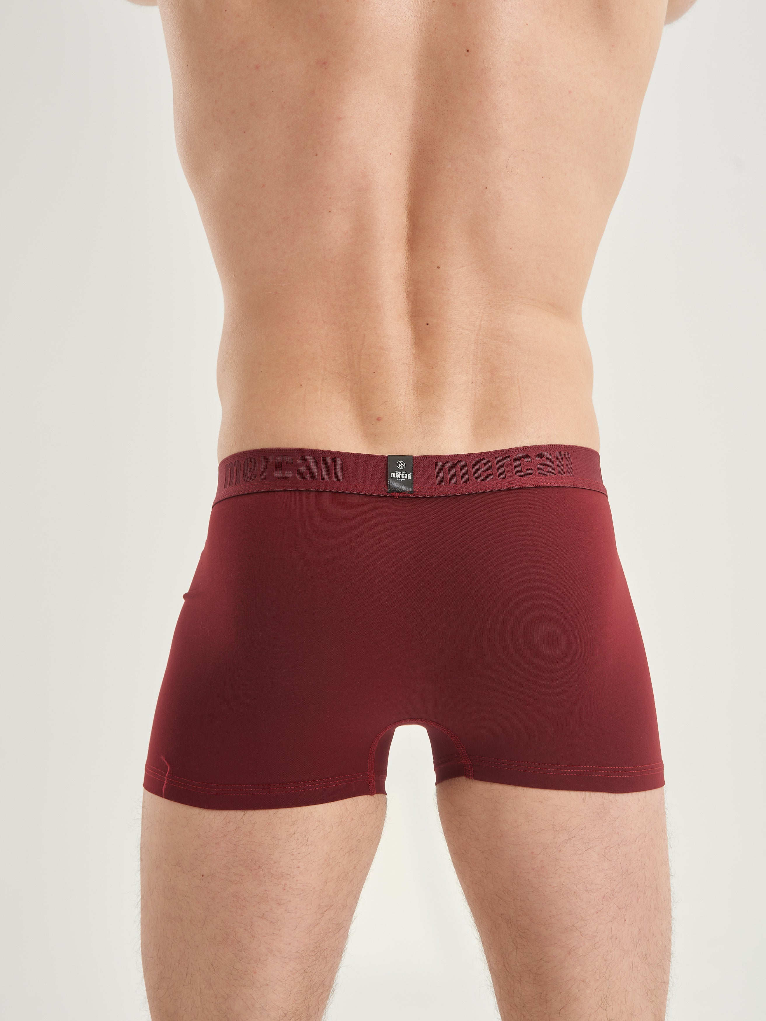 Erkek Pamuklu Rahat Kesim Boxer - Bordo