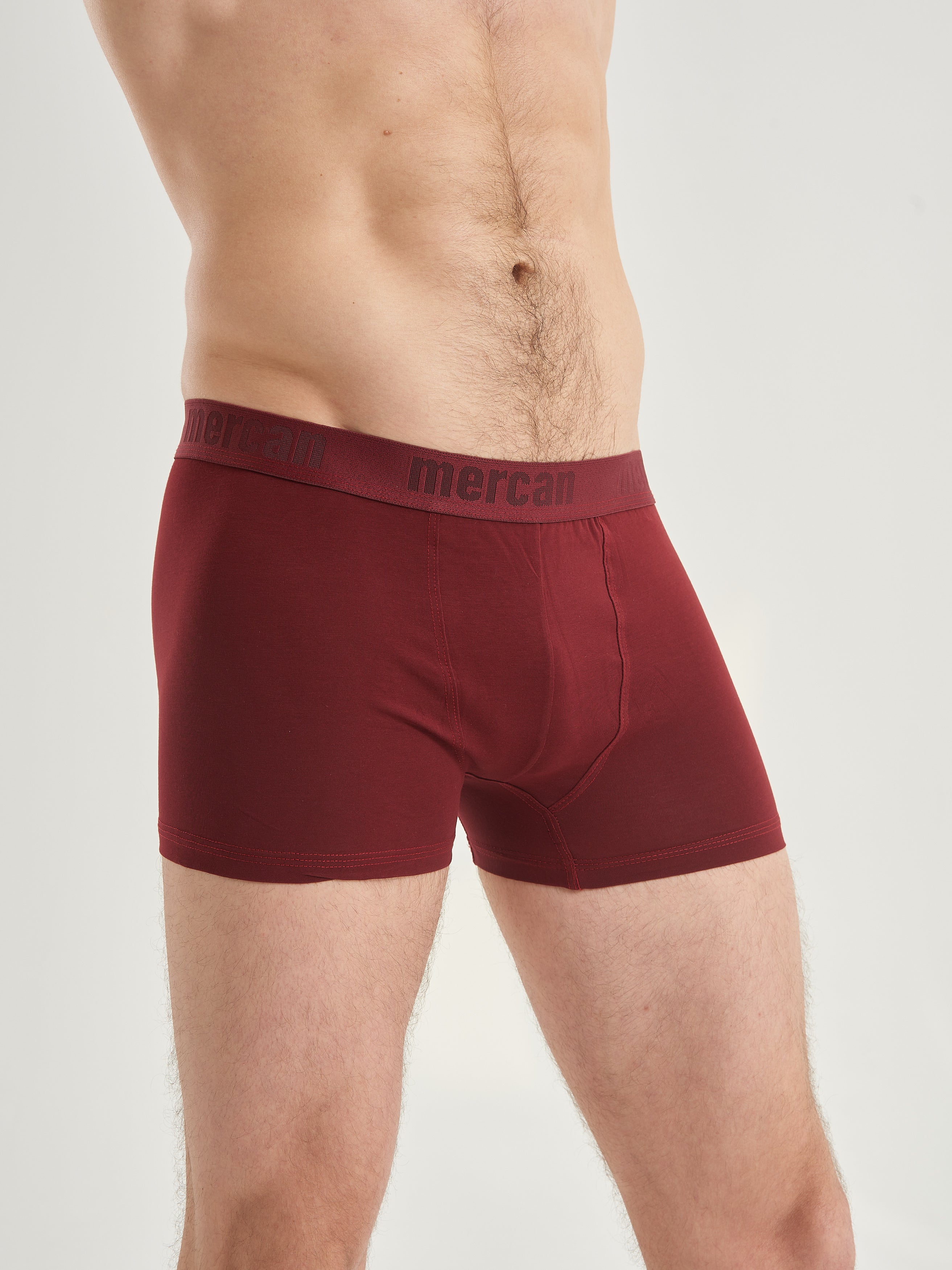Erkek Pamuklu Rahat Kesim Boxer - Bordo
