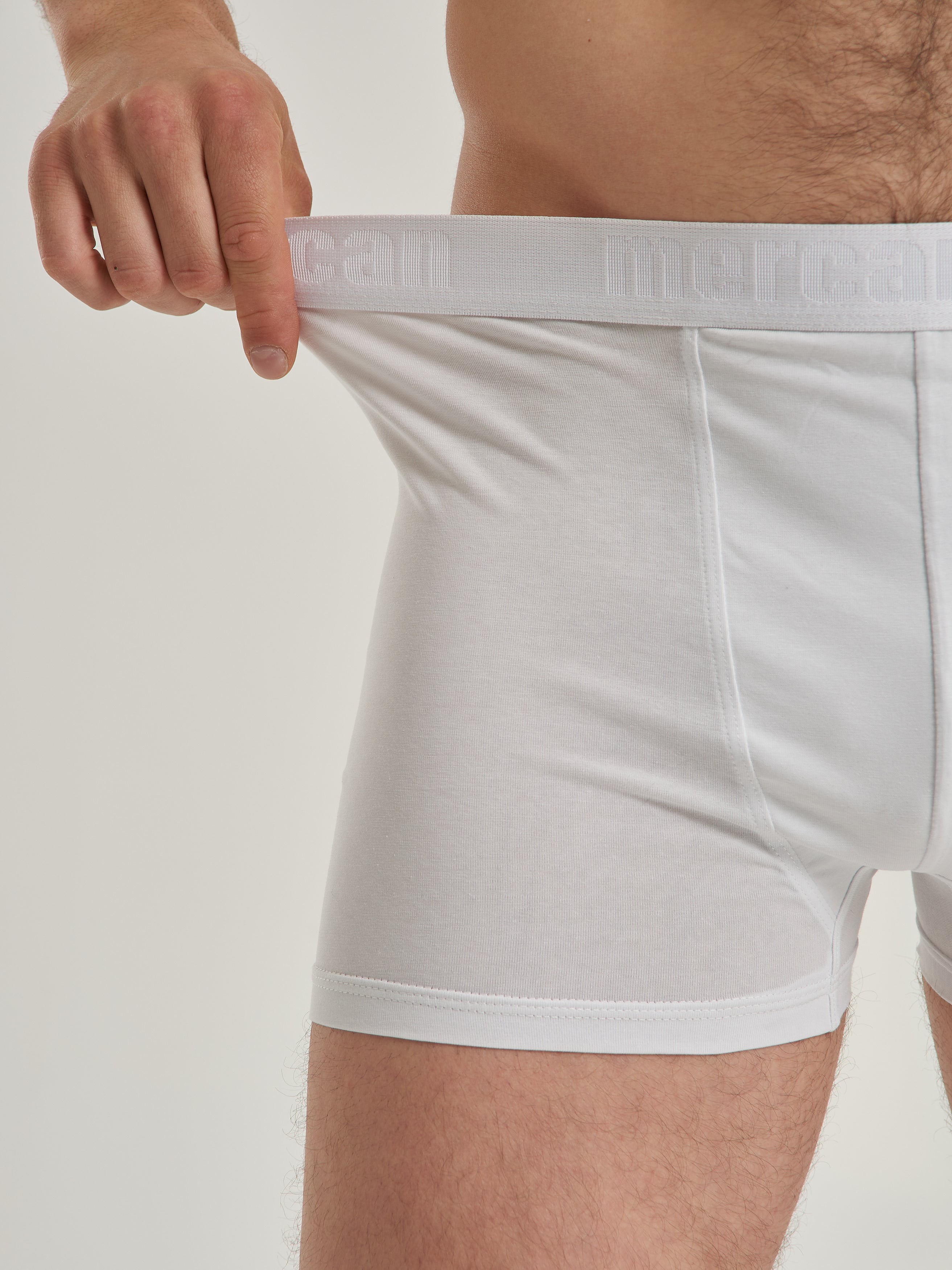 Erkek Pamuklu Rahat Kesim Boxer - Beyaz
