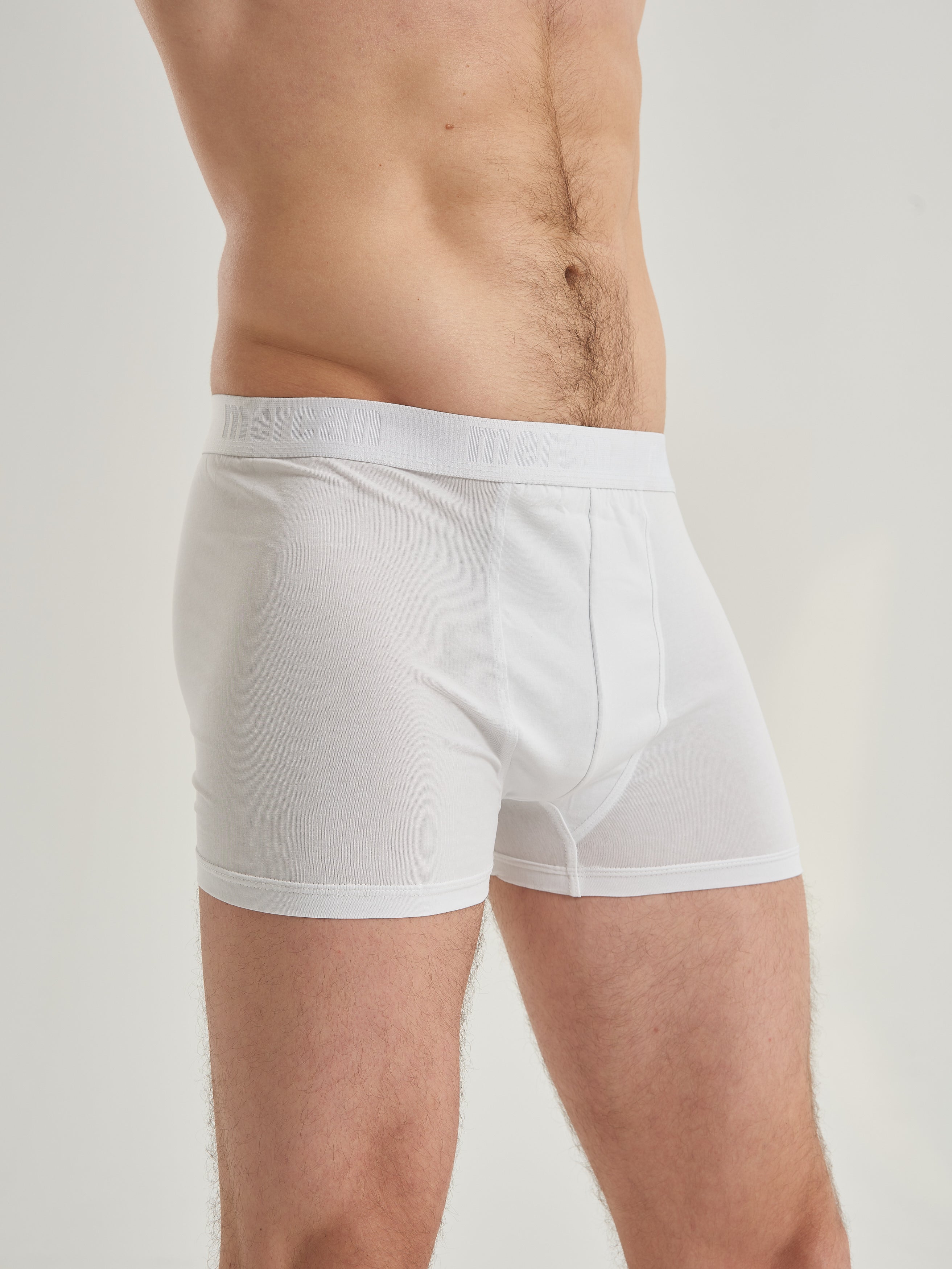 Erkek Pamuklu Rahat Kesim Boxer - Beyaz