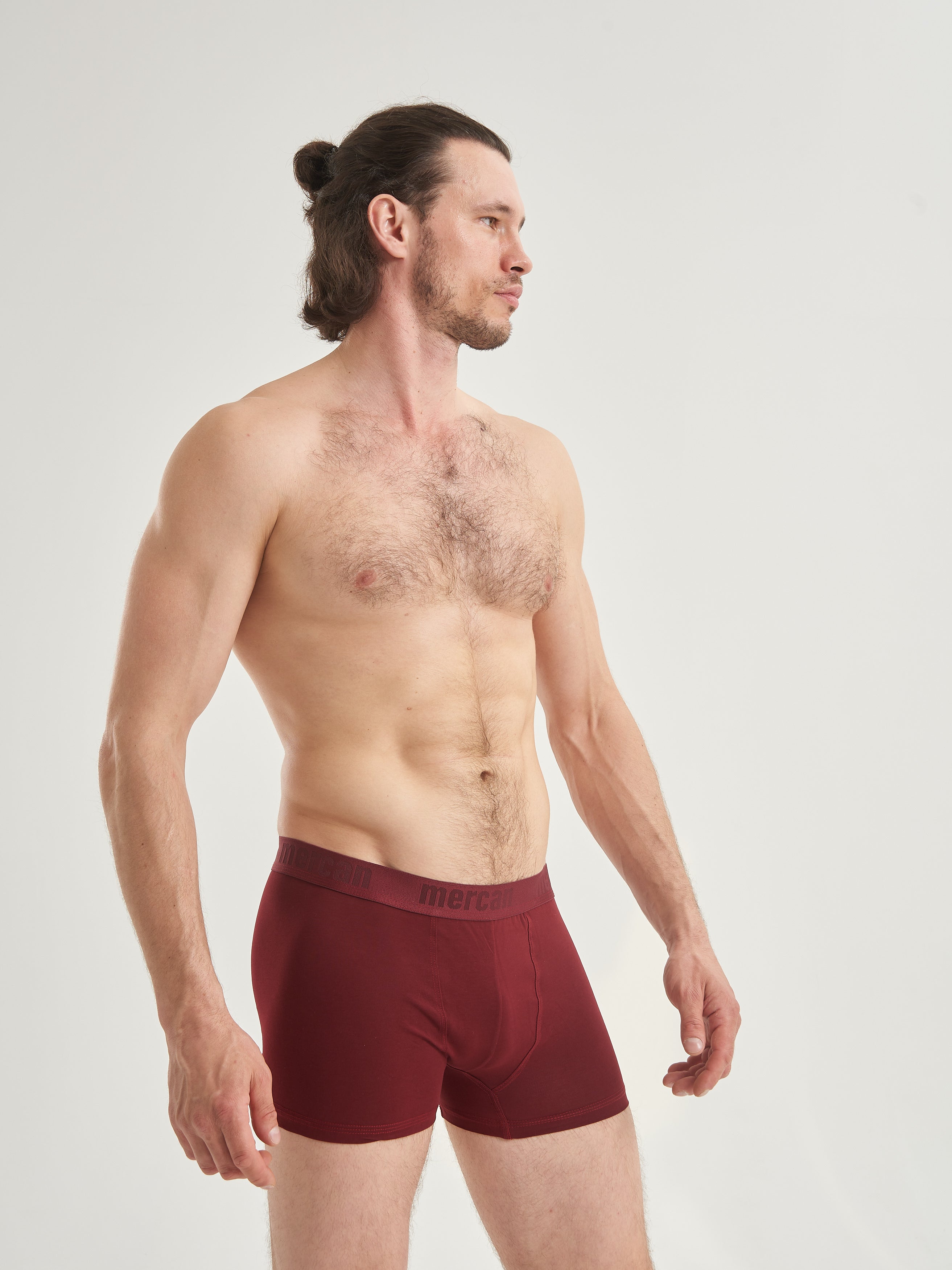 Erkek Pamuklu Rahat Kesim Boxer - Bordo