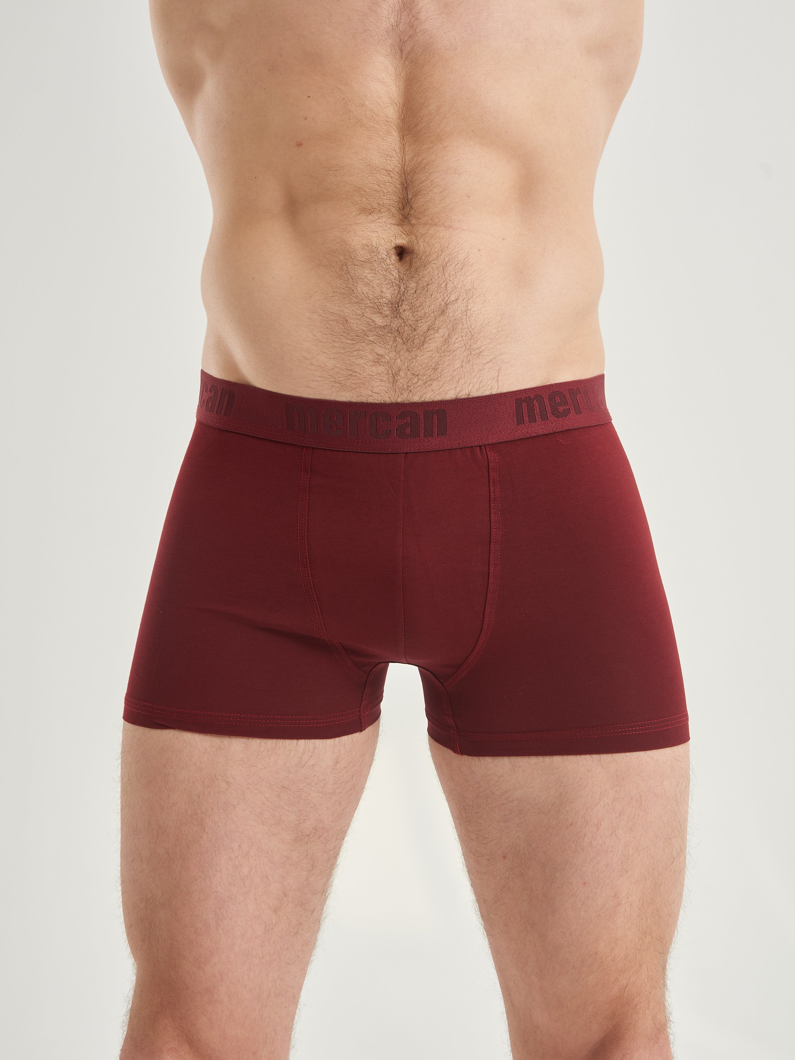 Erkek Pamuklu Rahat Kesim Boxer - Bordo