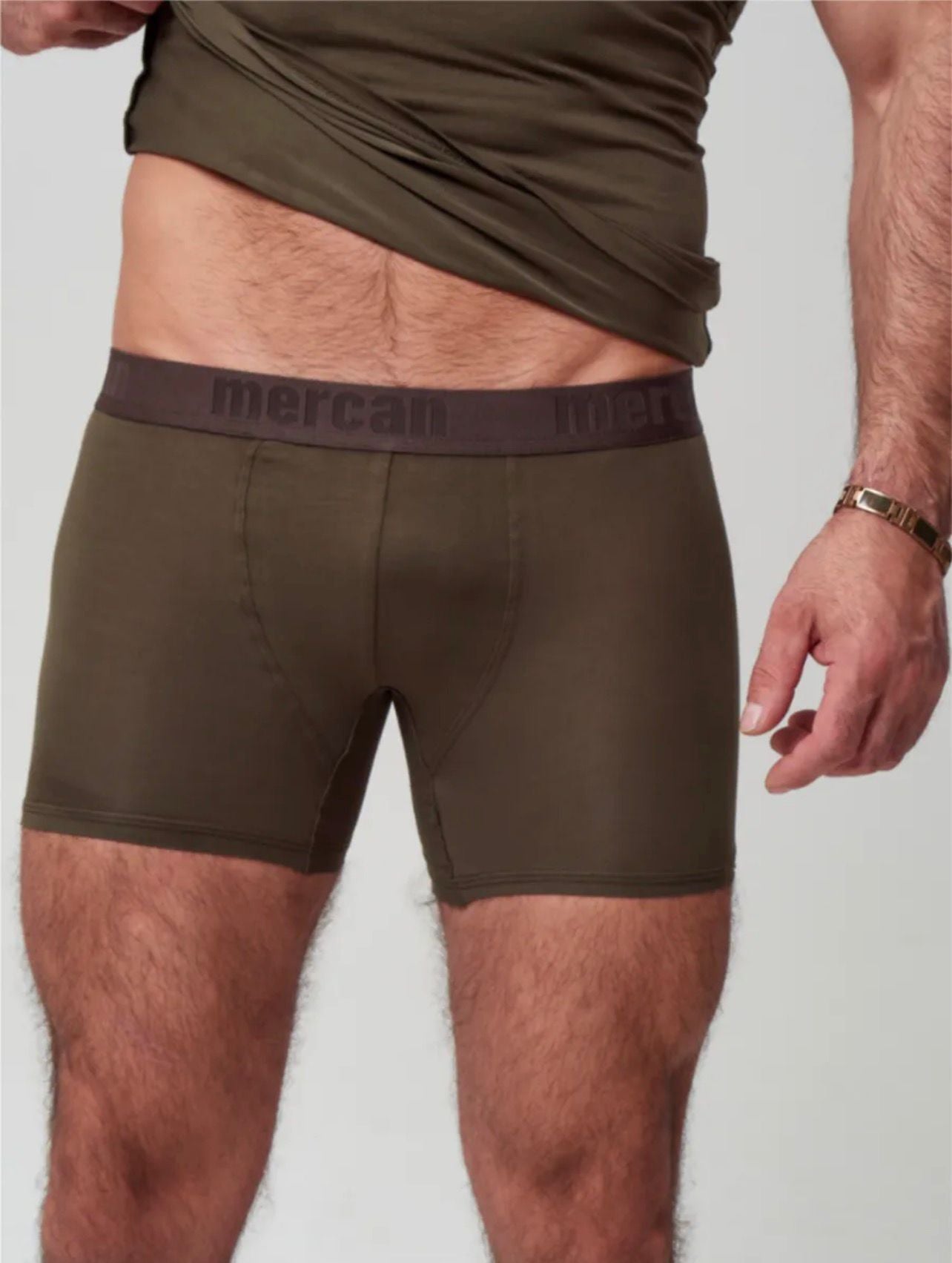 Erkek Haki Özel Kutulu 2'li Atlet Boxer Takımı - Fit & Comfort Slim Fit Set
