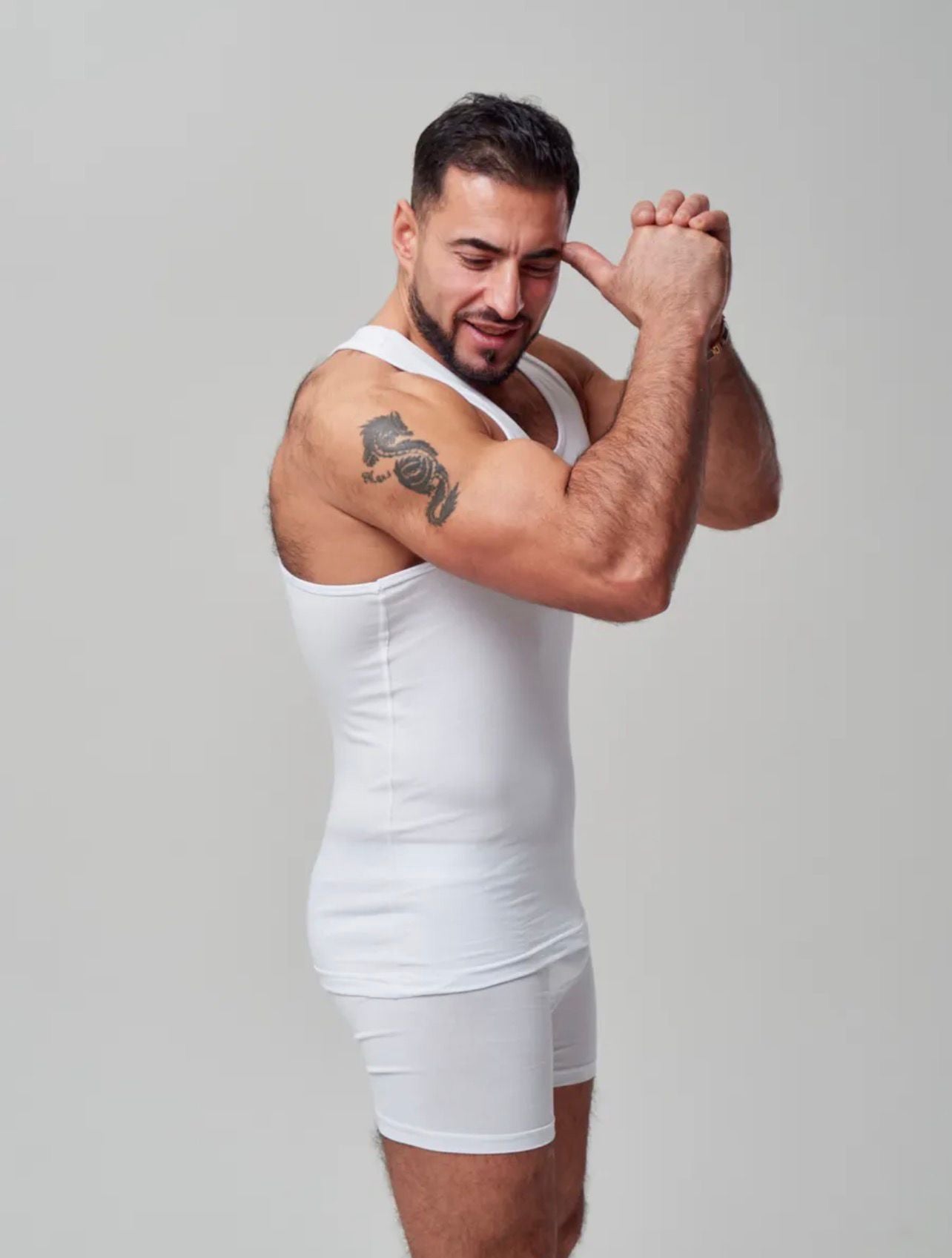 Erkek Beyaz Özel Kutulu 2'li Atlet Boxer Takımı - Fit & Comfort Slim Fit Set