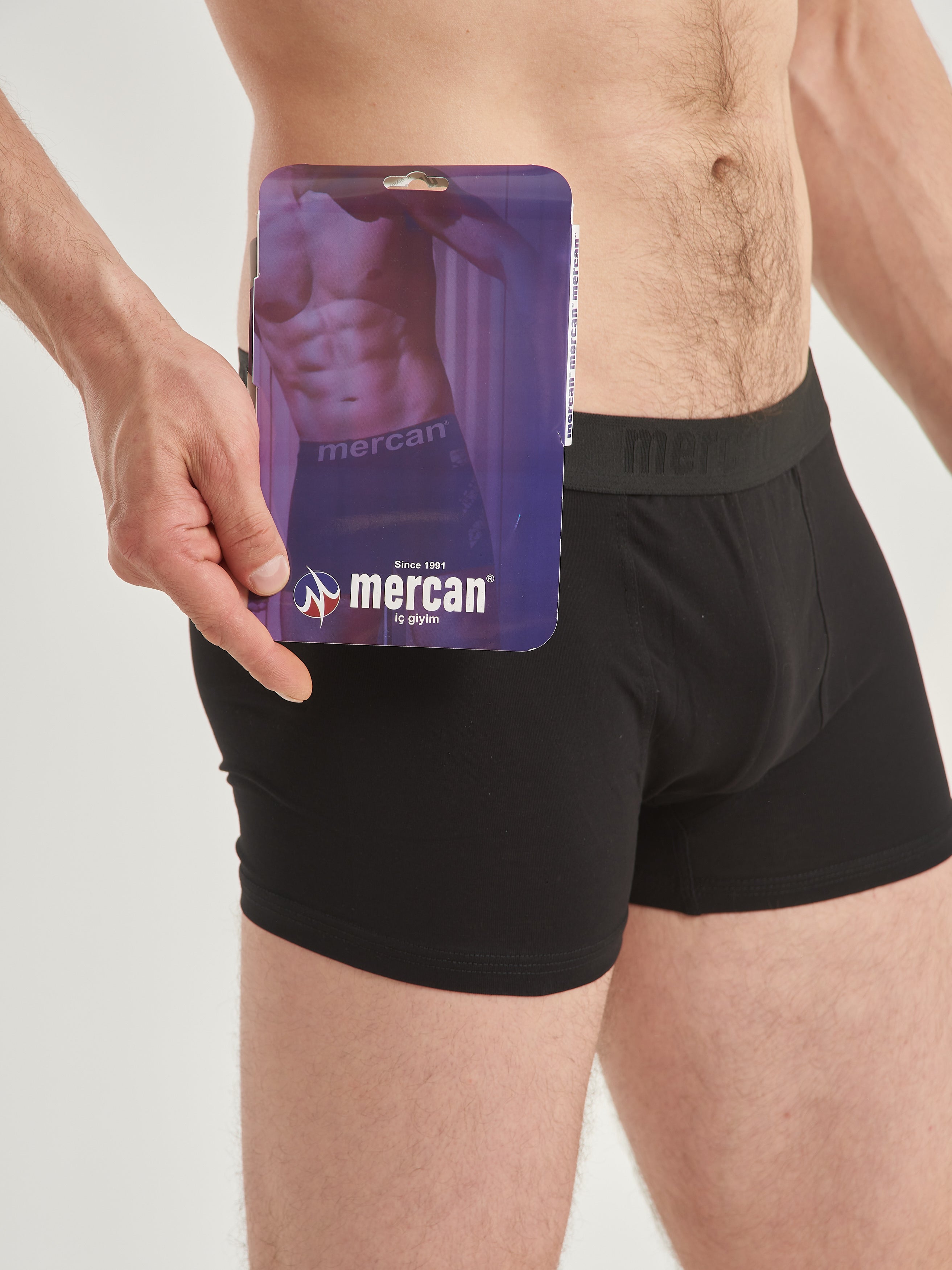 Erkek Pamuklu Rahat Kesim Boxer - Siyah