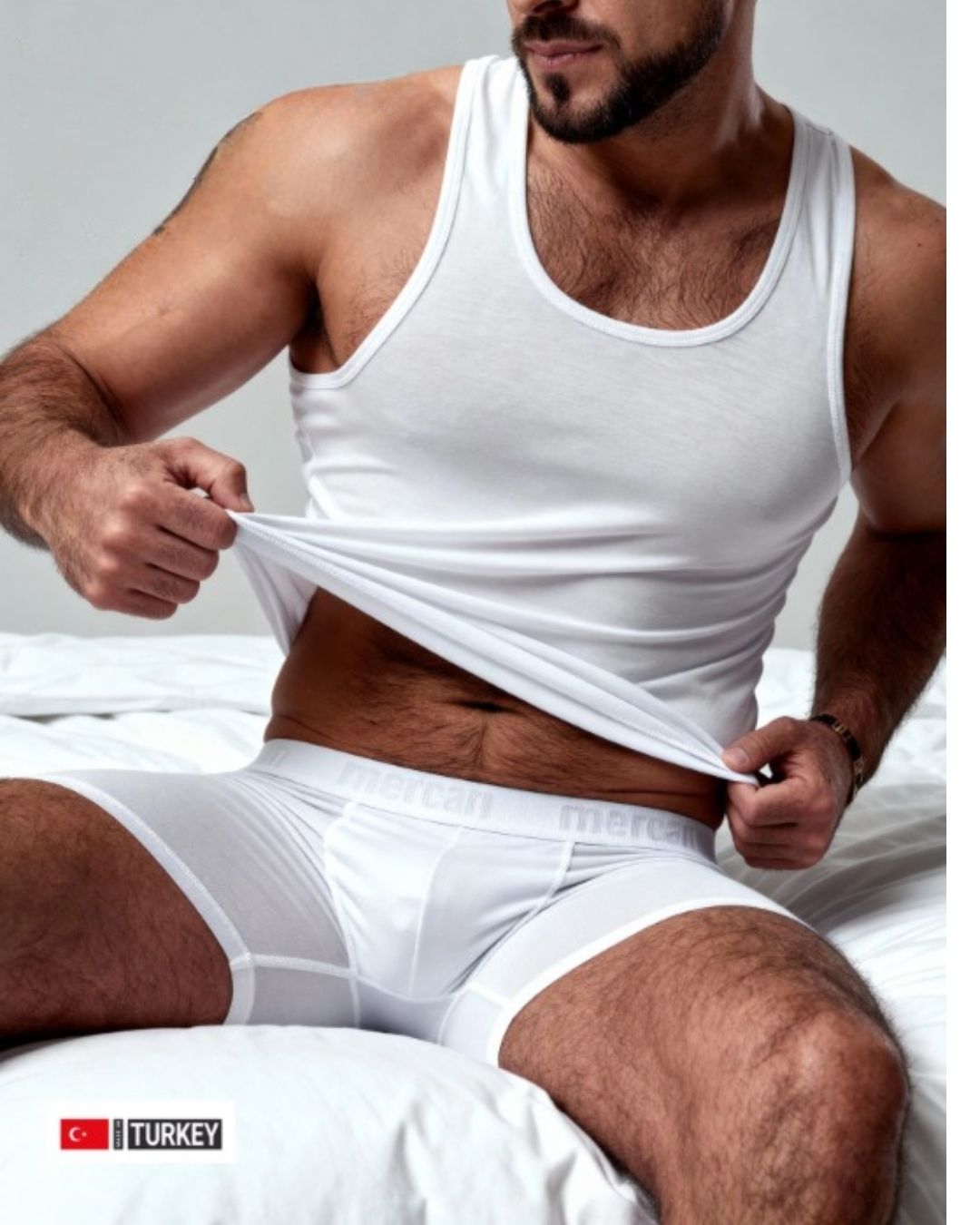 Erkek Beyaz Özel Kutulu 2'li Atlet Boxer Takımı - Fit & Comfort Slim Fit Set
